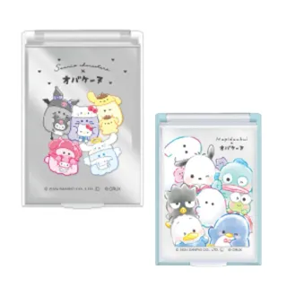 【小禮堂】Sanrio 三麗鷗 x Obakenu 幽靈 塑膠方形摺疊鏡 聯名款 大集合 快樂男團(平輸品)