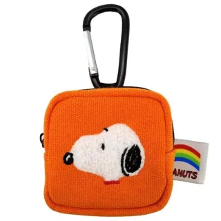 【小禮堂】雙11 Snoopy 史努比 方形登山扣收納包 側臉款(平輸品)