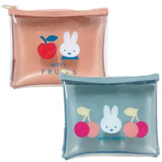 【小禮堂】雙11 Miffy 米飛兔 透明拉鍊化妝包 水果款(平輸品)