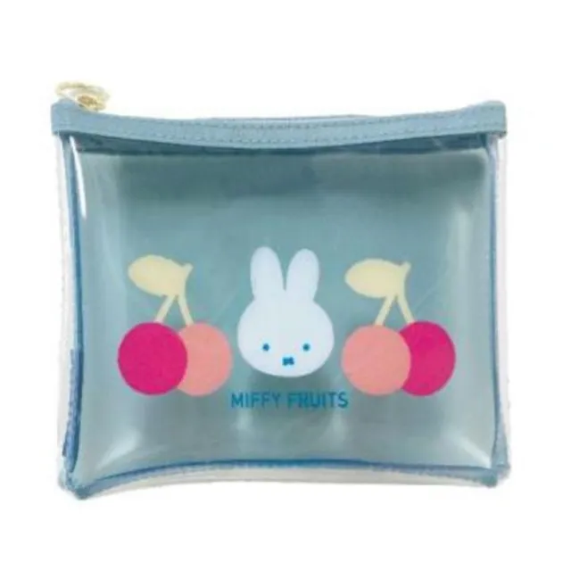 【小禮堂】雙11 Miffy 米飛兔 透明拉鍊化妝包 水果款(平輸品)