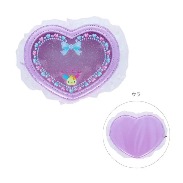 【小禮堂】雙11 Sanrio 三麗鷗 愛心造型透明窗口收納包 芭蕾款 Kitty 美樂蒂 花小兔 洽咪(平輸品