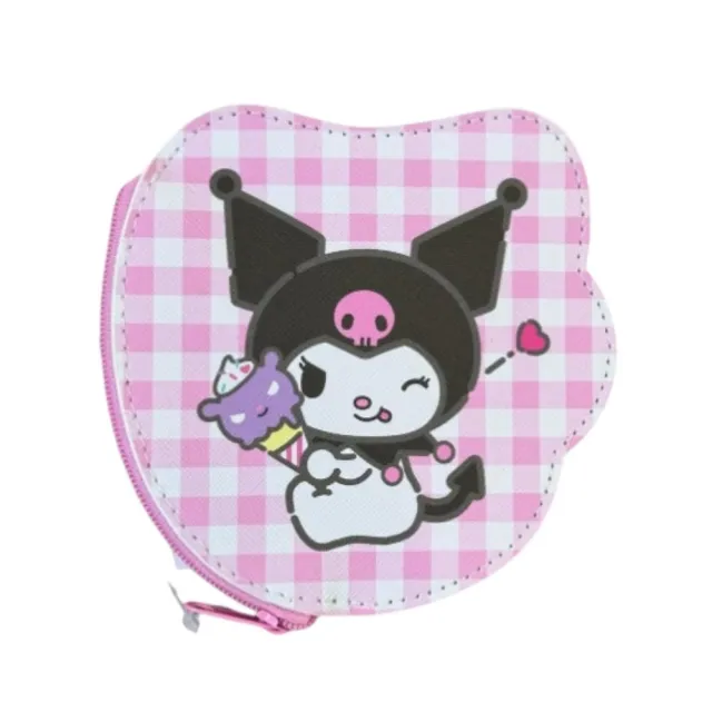 【小禮堂】Sanrio 三麗鷗 酷洛米 皮質拉鍊零錢袋 冰淇淋款(平輸品)