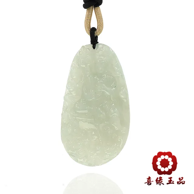 【喜緣玉品】地藏 天然翡翠A貨 冰地 地藏王菩薩 玉珮-僅此一品(開運風水)(直)