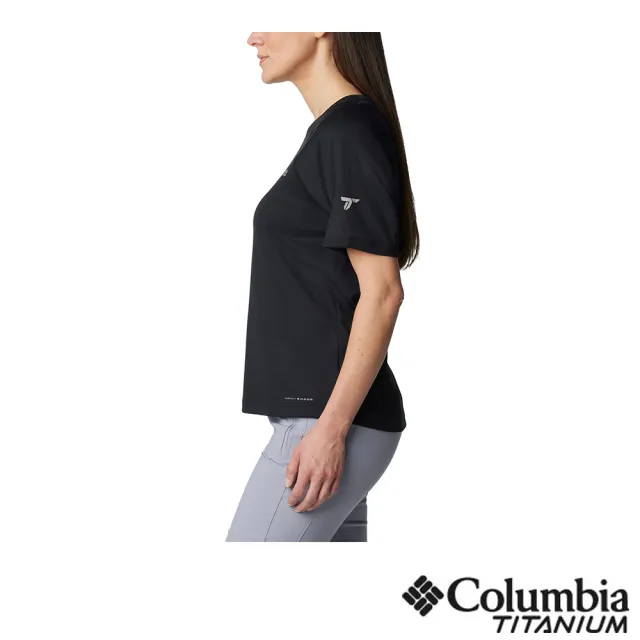 【Columbia 哥倫比亞】女款-超防曬UPF50快排短袖上衣-黑色(UAR55440BK/JS)