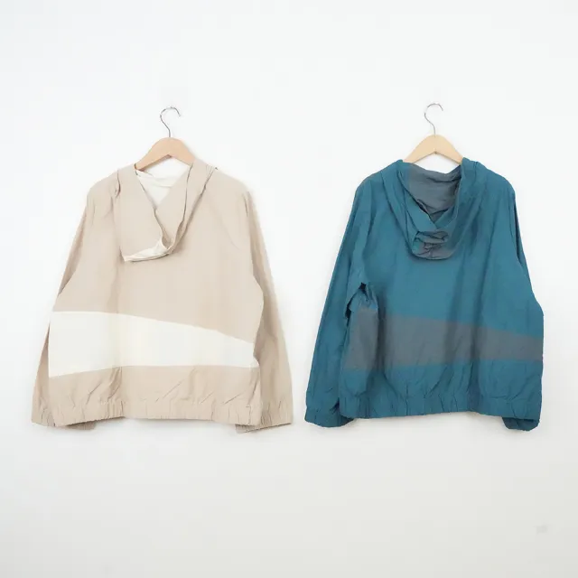 【MOSS CLUB】戶外休閒剪接下襬收口外套(綠 杏/魅力商品)