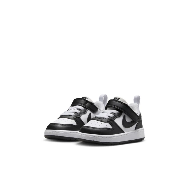 【NIKE 耐吉】休閒鞋 嬰幼 男鞋 女鞋 COURT BOROUGH LOW RECRAFT TD 彈性鞋帶 皮革 白黑色(DV5458131)