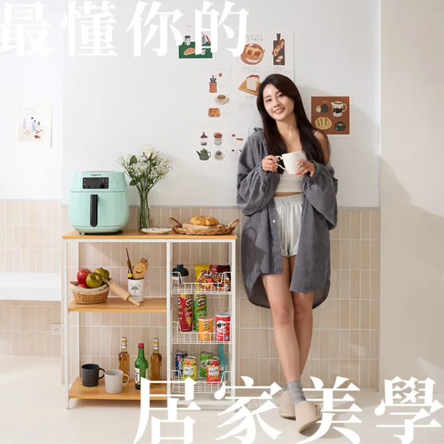 【居家cheaper】三板三籃廚房置物架(廚房架 廚房櫃 廚房置物架 電鍋架 微波爐架 烤箱架 廚房調料架)