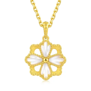 【點睛品】格桑花 黃金貝母吊墜