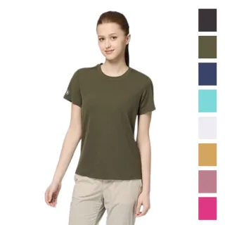 【Wildland 荒野】彈性抗UV防蚊圓領衣 女 W1629(吸濕排汗 透氣 素色 短袖上衣 T恤)