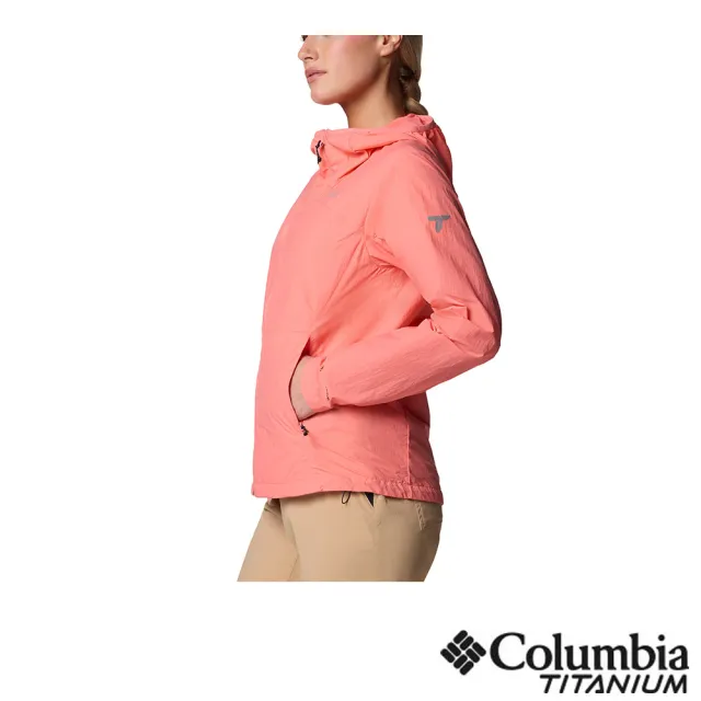 【Columbia 哥倫比亞】女款-超防曬UPF50防潑水風衣-曙光粉(UWR73110AW/JS)