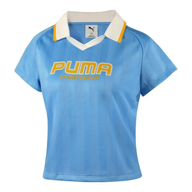 【PUMA】短袖上衣 女 POLO衫 短版 亞規 BTG 藍 63172657