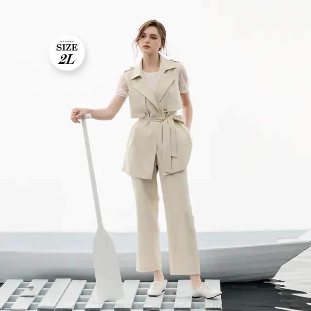【ILEY 伊蕾】率性優雅九分小直筒褲(兩色；M-2L；1252316437)