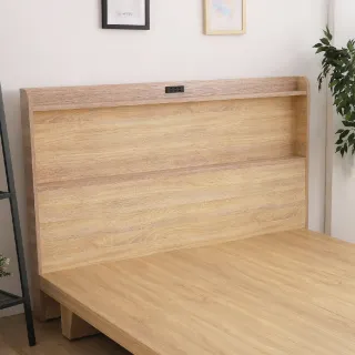 【本木】羅格 日式插座床頭(雙大6尺)