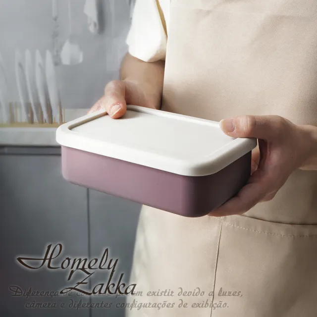 【Homely Zakka】北歐風高顏值撞色長方型享瘦減脂211餐盒/分隔便當盒_2色一組(微波爐加熱 減脂便當盒)