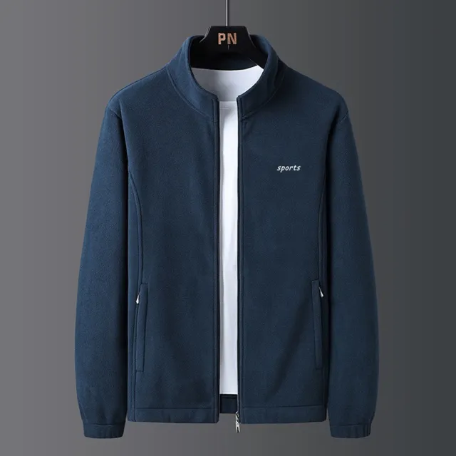【米蘭精品】現貨+預購 休閒夾克保暖外套(立領拉鍊搖粒絨男外套8色74it1)