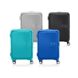 【AMERICAN TOURISTER 美國旅行者】25吋 CURIO 前開式/上掀式可擴充大容量輕量PP避震輪行李箱(多色可選)