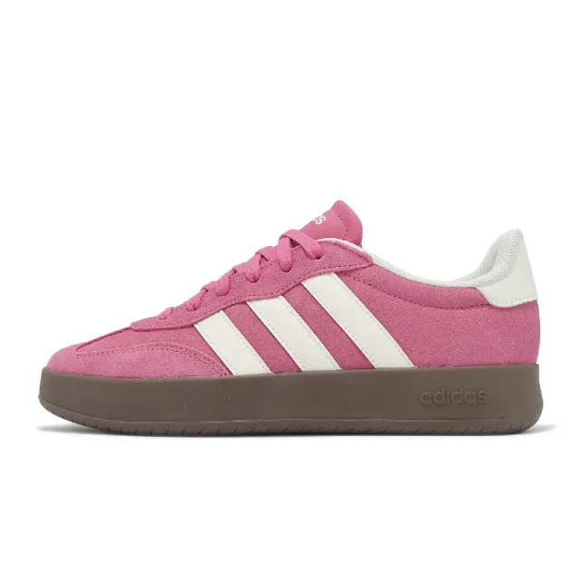【adidas 愛迪達】休閒鞋 Barreda 男鞋 女鞋 粉白 焦糖底 復古 麂皮 情侶鞋 愛迪達(JQ4237)