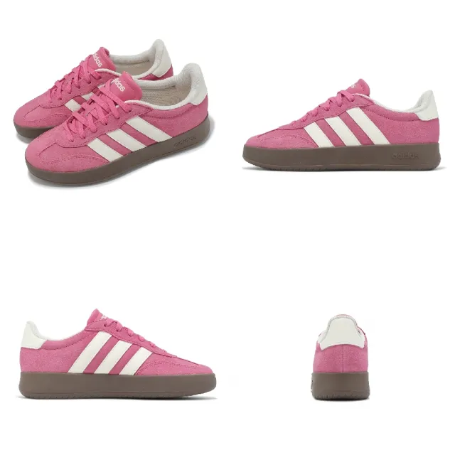 【adidas 愛迪達】休閒鞋 Barreda 男鞋 女鞋 粉白 焦糖底 復古 麂皮 情侶鞋 愛迪達(JQ4237)