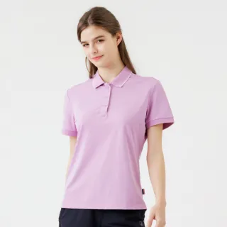 【Hilltop 山頂鳥】Polygiene抗菌吸濕快乾施華洛世奇燙鑽彈性POLO衫 女款 紫｜PS14XFL3ECJ0