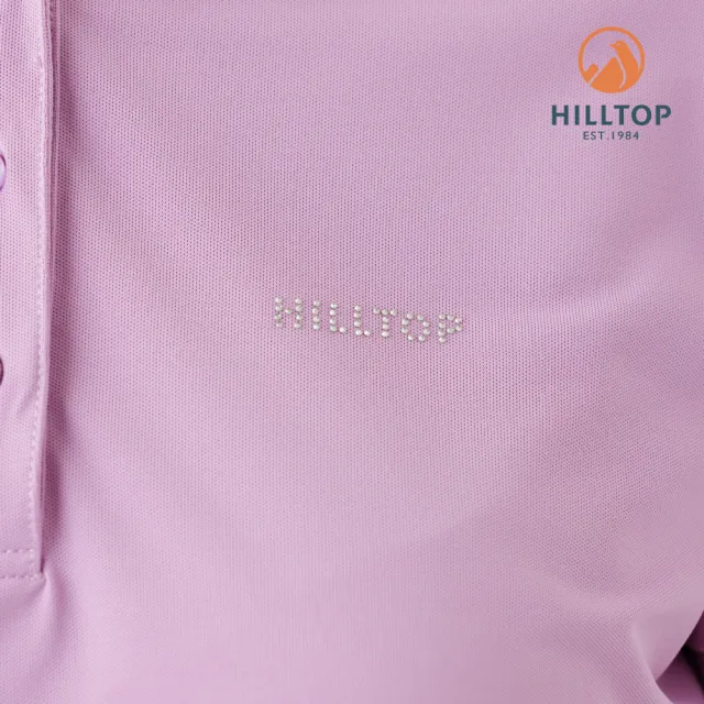 【Hilltop 山頂鳥】Polygiene抗菌吸濕快乾施華洛世奇燙鑽彈性POLO衫 女款 紫｜PS14XFL3ECJ0