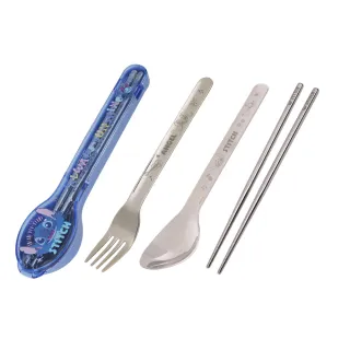 【HOUSUXI 舒希】迪士尼史迪奇系列-316不鏽鋼餐具三件組-A3