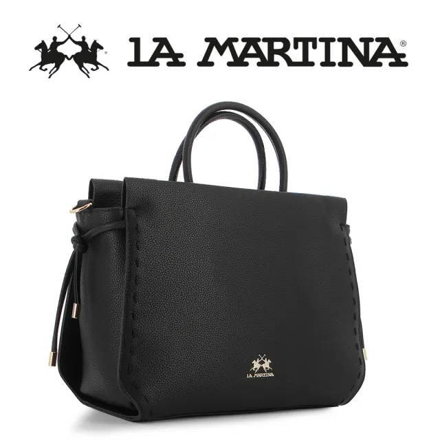 【LA MARTINA】雙11 義大利原裝進口 頂級皮革托特包 1821P(黑色)