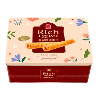 【義美】義美典藏厚濃蛋捲禮盒2盒組(304g/盒；禮盒/分享)
