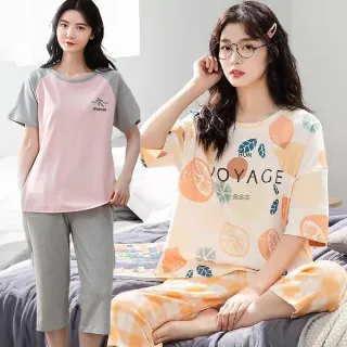 【藍尼居家】★短袖五分褲家居服套裝(女睡衣/家居服/兩件式)
