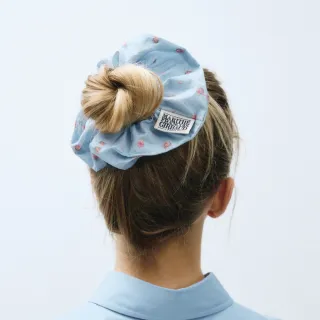 【MARITHE FRANCOIS GIRBAUD】官方旗艦 經典LOGO碎花髮圈 MFG(淺藍)