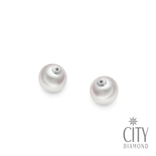 【City Diamond 引雅】18K日本AKOYA珍珠7.5-8MM白K金珍珠耳扣/耳塞/耳環後扣(東京Yuki系列)