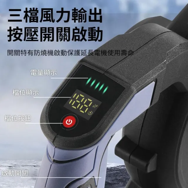 【Ogula 小倉】鼓風機 吹吸充三用 3檔數顯調速 無刷鼓風機(十五節一電+塑箱+座充)(吹葉機/除塵器/吹風機)
