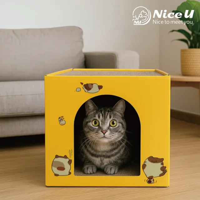 【NiceU】雙層方形公寓貓抓板貓窩