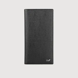 【BRAUN BUFFEL 德國小金牛】台灣總代理 山 14卡兩折長夾-黑色(BF398-621-BK)