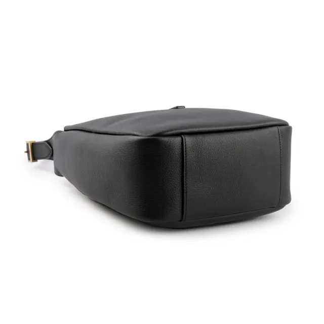 【YSL】LE 5 A 7 Hobo 小牛皮小款肩背包(黑色)