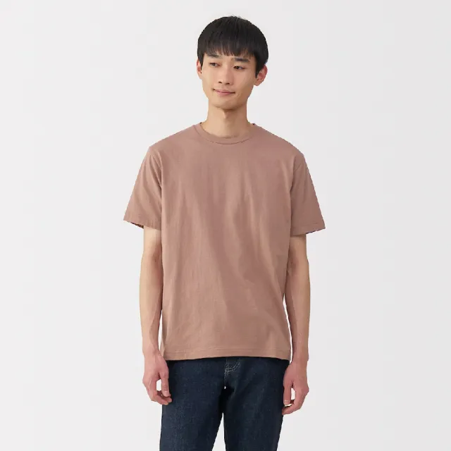 【MUJI 無印良品】男水洗天竺圓領短袖T恤(共7色)