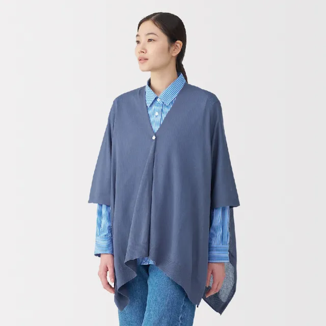【MUJI 無印良品】棉強撚附扣短外套式披肩(共6色)