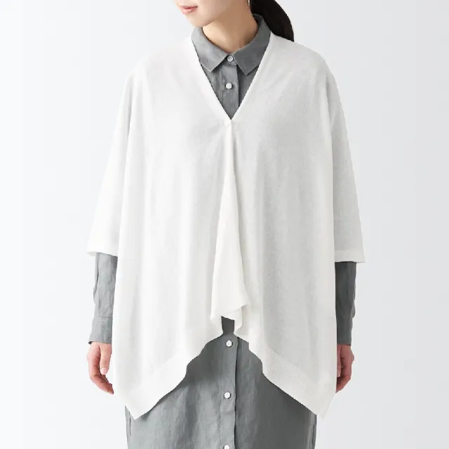 【MUJI 無印良品】棉強撚附扣短外套式披肩(共6色)