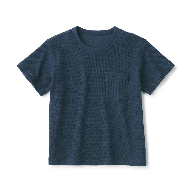 【MUJI 無印良品】兒童鬆餅紋圓領短袖T恤(共6色)