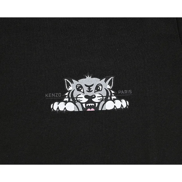 【KENZO】KENZO HAPPY TIGER快樂老虎LOGO純棉短袖T恤(女款/黑)