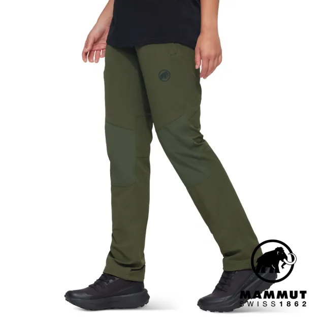 【Mammut 長毛象官方直營】Runbold Guide SO Pants W 防風防潑水健行軟殼長褲 深沼澤綠 女款 #1021-01470