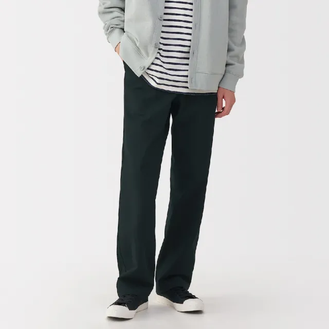 【MUJI 無印良品】男水洗綾織寬版褲(共3色)