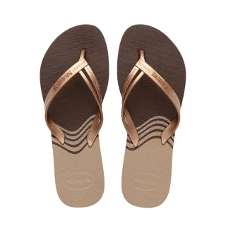 【havaianas 哈瓦仕】拖鞋 女鞋 夾腳拖 時尚 Elegance Print 咖啡色 4148804-0727W(哈瓦士)