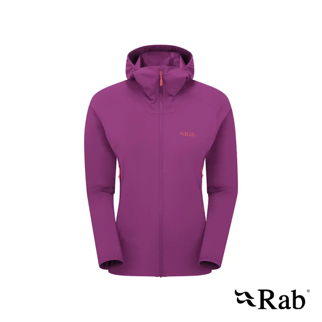 【RAB】Borealis Hoody Wmns 彈性防風透氣連帽外套 女款 洋李紫 #QWS77