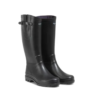 【AIGLE】女 AIGLENTINE 寬版長筒膠靴｜AG-C8880A100 黑色(女膠靴 長筒膠靴 雨鞋 雨靴)