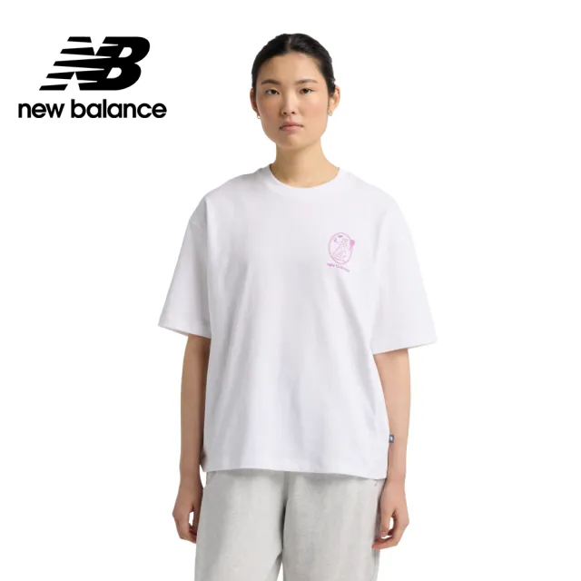 【NEW BALANCE】NB 藝術家聯名希臘風個短T/短袖上衣_女性_白/藍紫_WT51940DUS_WT51940WT(美版 版型偏大)