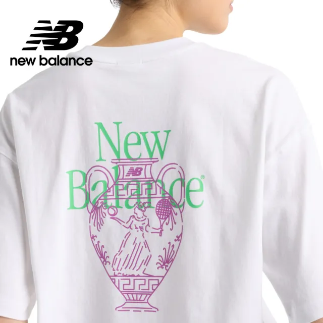 【NEW BALANCE】NB 藝術家聯名希臘風個短T/短袖上衣_女性_白/藍紫_WT51940DUS_WT51940WT(美版 版型偏大)