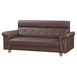 【IHouse】多利 復古風 貓抓皮沙發(3人座)