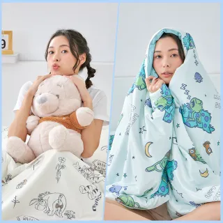 【Great Living 格蕾寢飾】迪士尼正版授權 眠綿冰涼被枕頭組(怪獸電力公司/小熊維尼/La Belle/玻尿酸涼被)