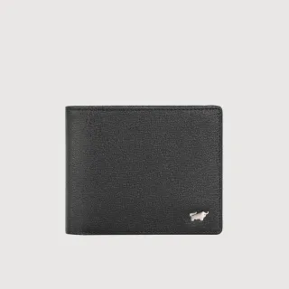 【BRAUN BUFFEL 德國小金牛】聖誕禮盒 交換禮物 台灣總代理 山 4卡零錢袋皮夾-黑色(BF398-315-BK)