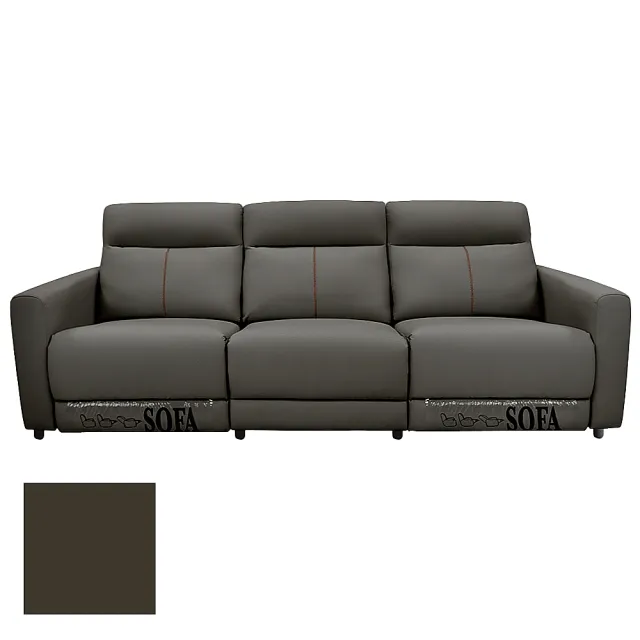 【IHouse】杜克斯 3人加大240公分 零靠牆貓抓皮 雙電動沙發/沙發躺椅(附USB孔)